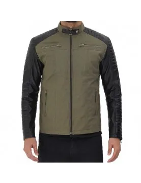 Darrell Green and Black Cafe Racer Men's Jacket