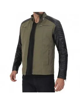 Darrell Green and Black Cafe Racer Men's Jacket