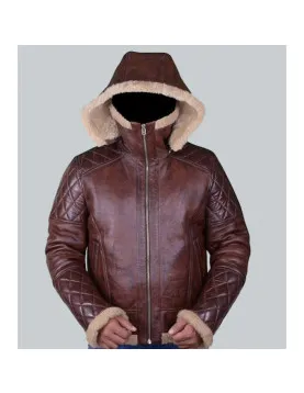 Diamond Quilted Bomber B3 Shearling Jacket