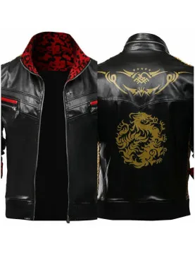 Final Fantasy VII Remake Cosplay Leslie Kyle Leather Jacket Costume Halloween