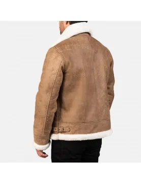 Francis Distressed Brown Leather Bomber Jacket