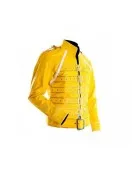 Freddie Mercury Concert Yellow Military Motorcycle Jacket
