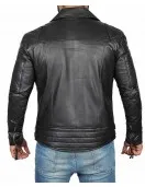 Frisco Asymmetrical Mens Black Leather Motorcycle Jacket