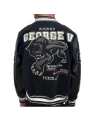 George V Panther Red Wool Varsity Jacket