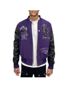 George V Panther Red Wool Varsity Jacket