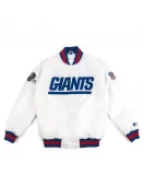 Giants New York Blue and White Satin Jacket