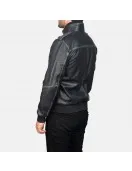 Glen Street Black Leather Bomber Jacket Glen Street Black Leather Bomber Jacket