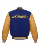 Golden State Warriors Blue and Yellow Letterman Jacket