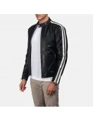 Hank Black Leather Biker Jacket
