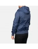 Hanklin Blue Hooded Bomber Jacket