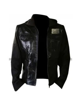 Harry Potter Death Eaters Of Azkaban Black Leather Hoodie Jacket