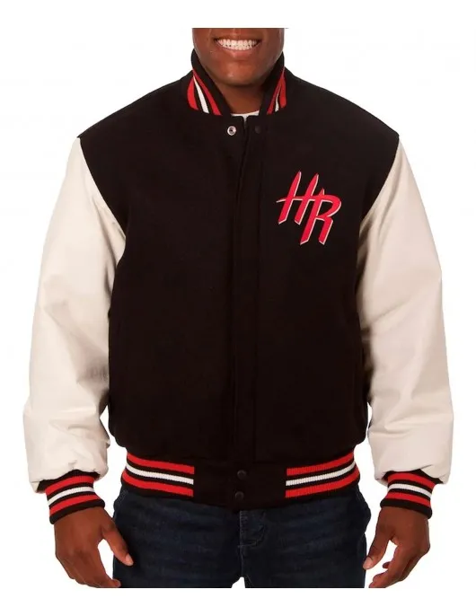 Houston Rockets Black and White Varsity Jacket