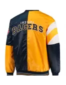 Indiana Pacers Starter Satin Yellow and Blue Jacket