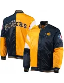 Indiana Pacers Starter Satin Yellow and Blue Jacket