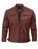 Johnson Dark Brown Quilted Motorcycle Leather Jacket Johnson Dark Brown Quilted Motorcycle Leather Jacket