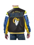 LA Rams Black Varsity Full-Zip Leather Jacket LA Rams Black Varsity Full-Zip Leather Jacket