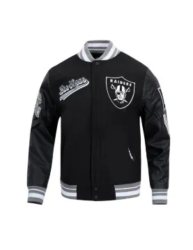 Las Vegas Raiders Script Tail Classic Rib Varsity Jacket