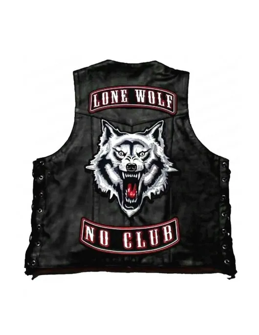 Lone Wolf Biker Leather Vest Lone Wolf Biker Leather Vest