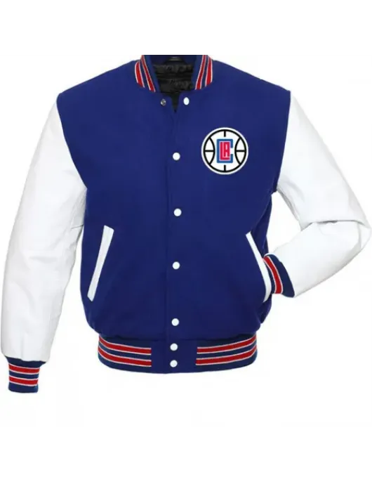 Los Angeles Clippers Varsity Basketball Blue and White Jacket
