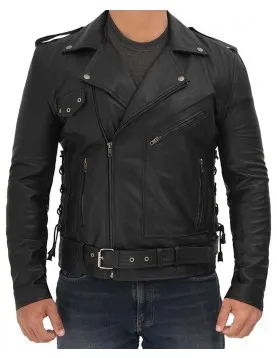 Lucas Asymmetrical Black Motorcycle Leather Jacket Men