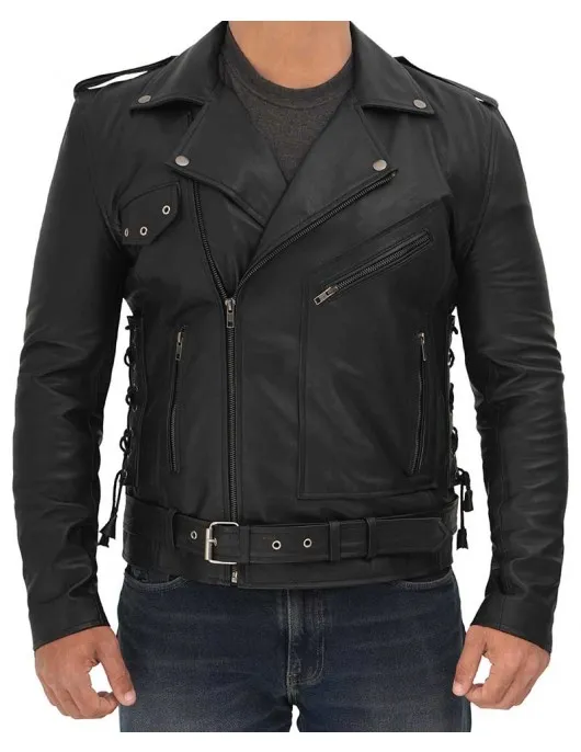 Lucas Asymmetrical Black Motorcycle Leather Jacket Men Lucas Asymmetrical Black Motorcycle Leather Jacket Men