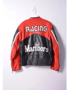 Retro Racing Black Leather Jacket