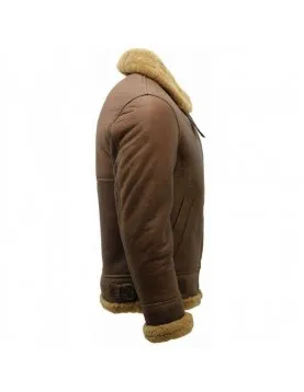 Men B3 Bomber Sheepskin Aviator Leather Jacket