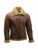 Men B3 Bomber Sheepskin Aviator Leather Jacket