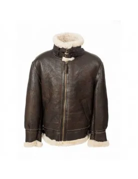 Men B3 Sheepskin Leather Bomber Aviator Jacket