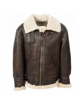 Men B3 Sheepskin Leather Bomber Aviator Jacket