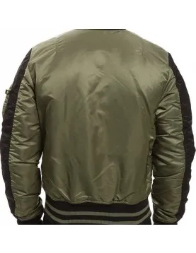 Men's MA‐1 Varsity Flight Satin Bomber Jacket