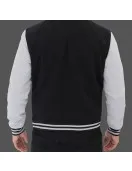 Men's Varsity Black and Gray Baseball Bomber Jacket