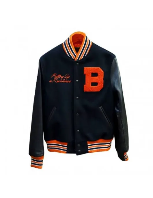 Mens Black Resistance Varsity Jacket
