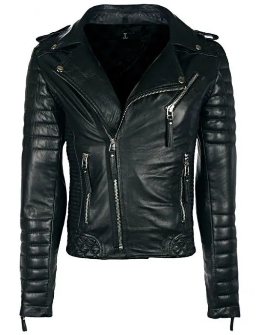Mens Boda Skins Kay Michaels Leather Biker Jacket Black Mens Boda Skins Kay Michaels Leather Biker Jacket Black