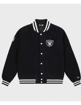 Mens Raiders Black Varsity Jacket