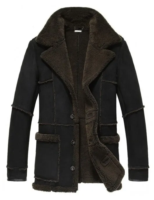 Mens Suede Leather Reacher Style Coat