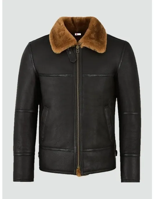Mens Traditional Shearling Leather Jacket