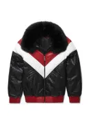 Mens V-Bomber Leather Jacket