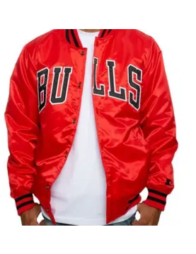 Men’s Chicago Bulls Red Satin Jacket