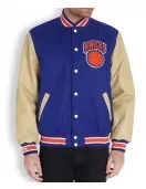Men’s New York Knicks Blue Letterman Jacket