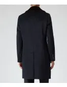 Men’s Reiss Brody Navy Blue Coat with Shawl Collar Men’s Reiss Brody Navy Blue Coat with Shawl Collar