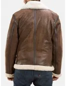 Men’s Shearling Brown Real Leather Jacket