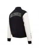 Milwaukee Bucks Classic Black And White Wool Varsity Jacket Milwaukee Bucks Classic Black And White Wool Varsity Jacket