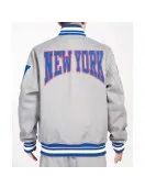 NY Giants Crest Emblem Gray Varsity Wool Jacket NY Giants Crest Emblem Gray Varsity Wool Jacket
