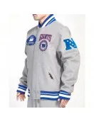 NY Giants Crest Emblem Gray Varsity Wool Jacket NY Giants Crest Emblem Gray Varsity Wool Jacket