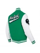 NY Jets Script Tail Classic Rib Varsity Jacket NY Jets Script Tail Classic Rib Varsity Jacket