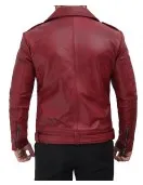 Negan Asymmetrical Leather Maroon Biker Jacket Negan Asymmetrical Leather Maroon Biker Jacket