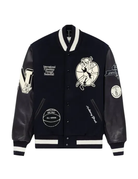 Elevate Your Style with the Ultimate New Balance Wool and Leather Varsity Jacket