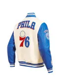Philadelphia 76ers Retro Classic Off White Wool Varsity Jacket
