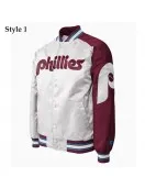Philadelphia Phillies Purple and White Satin Jacket